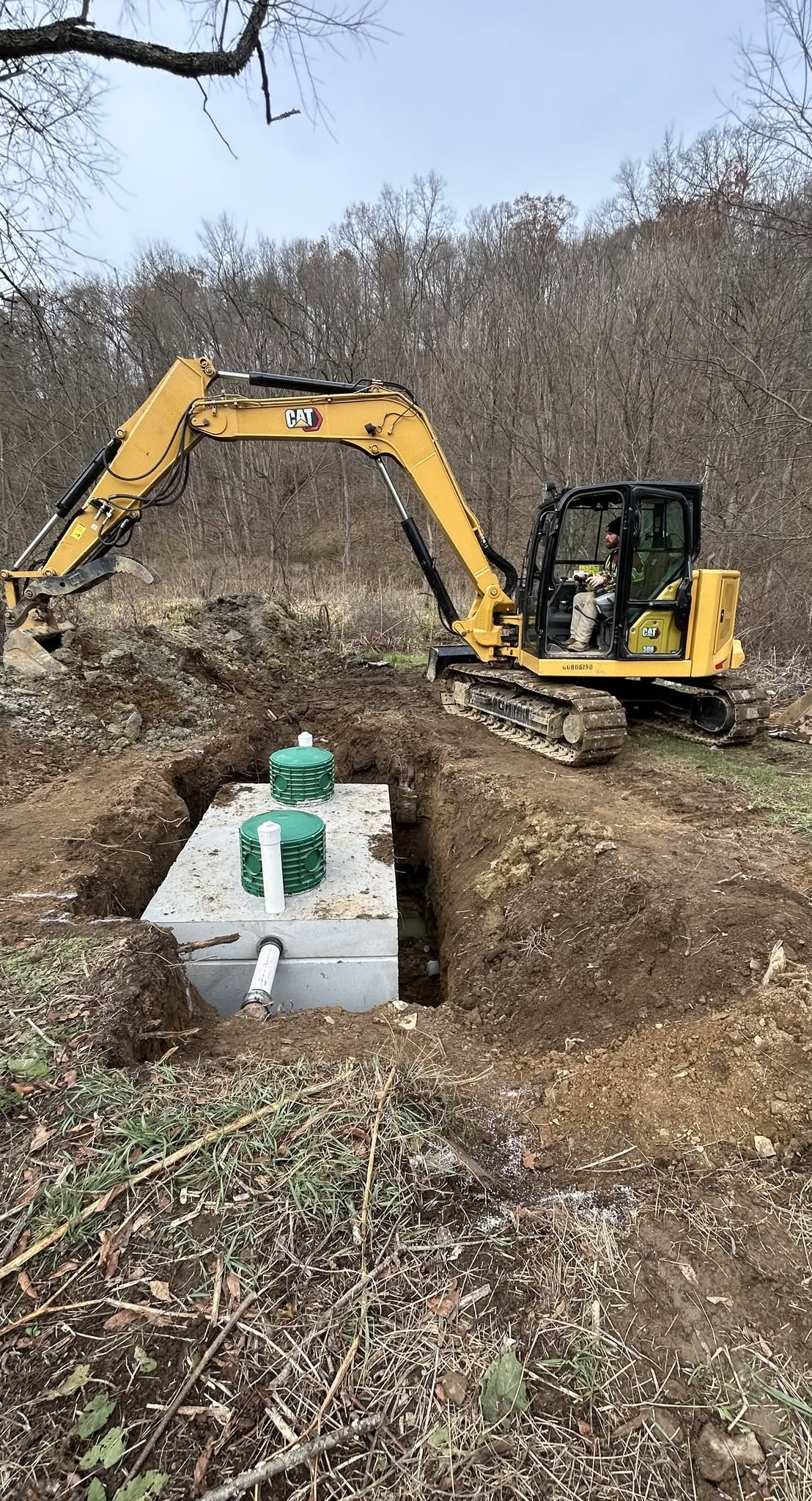 Septic system trench work in New Brighton, PA